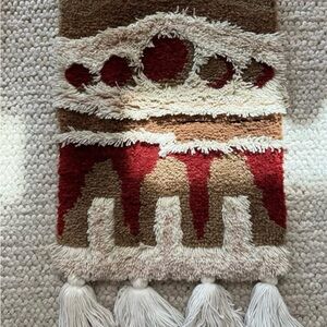 Bohemian Textured Wall Hanging with Tassels